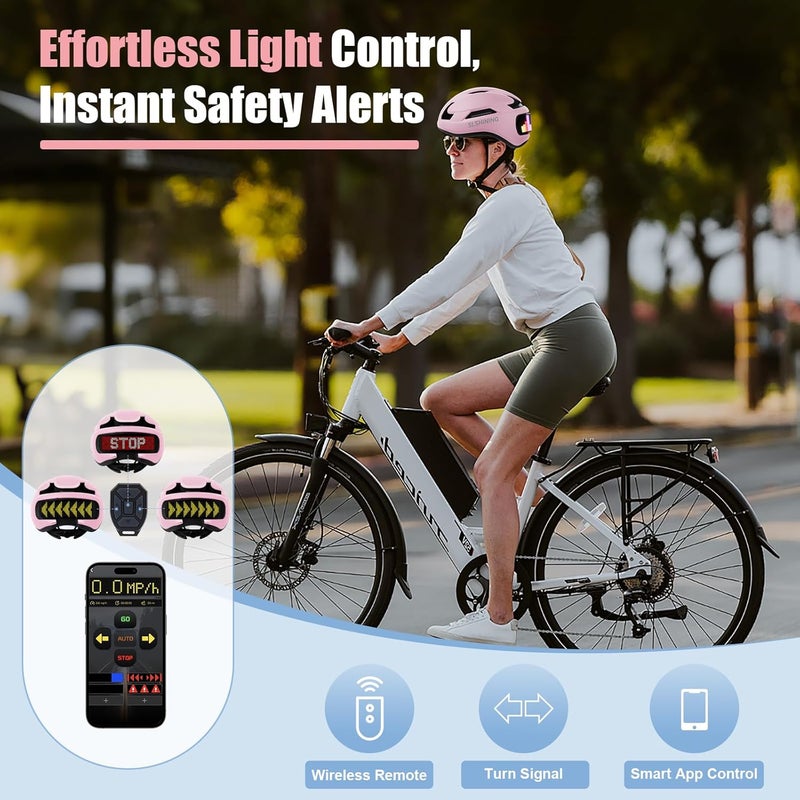 asteron Bike Helmet, Bicycle Helmets with Light, 360° High Visibility LED Display, Lightweight Adjustable Mountain Bike Helmet with Turn Signals, Smart APP Controlled, Helmets for Adults, Youth, Men & Women - Image 5